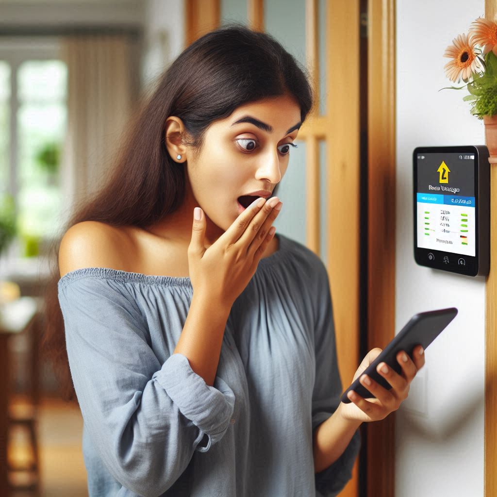 실시간 전력 사용량 앱으로 예상 전기요금을 확인하고 놀라는 가족