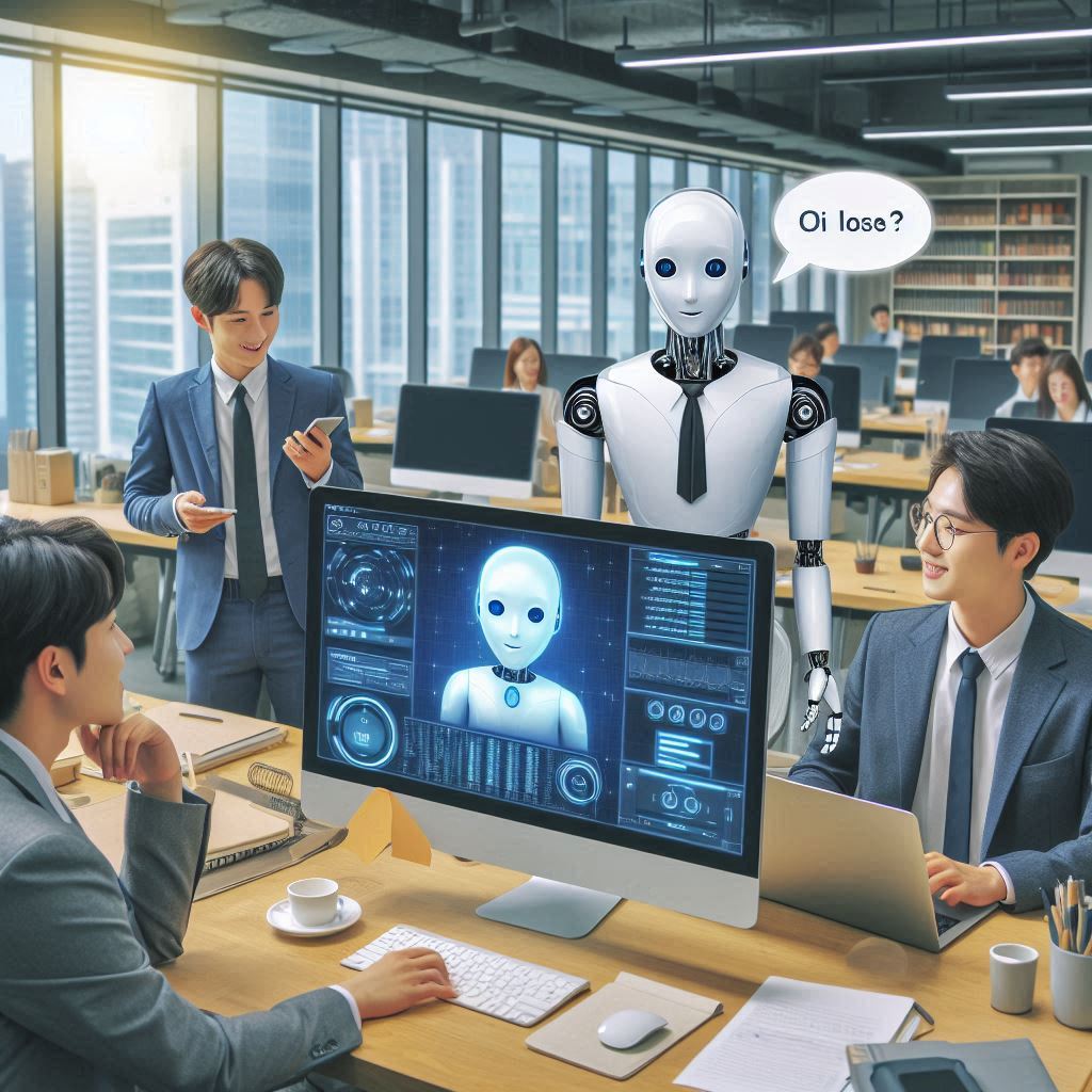 챗GPT 공식 웹사이트에서 무료로 AI와 대화하는 모습