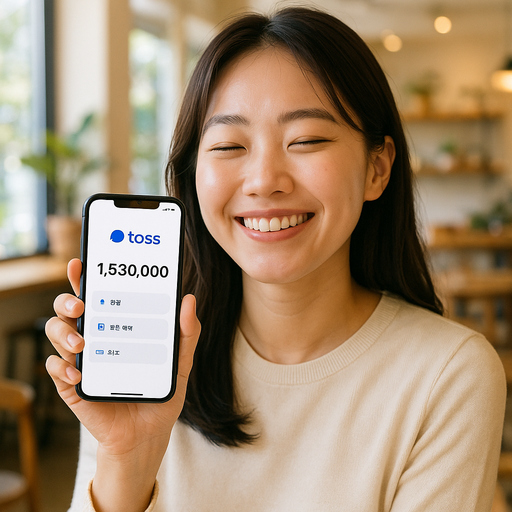토스 앱으로 소비를 관리하고 자동저축을 하는 20대 여성