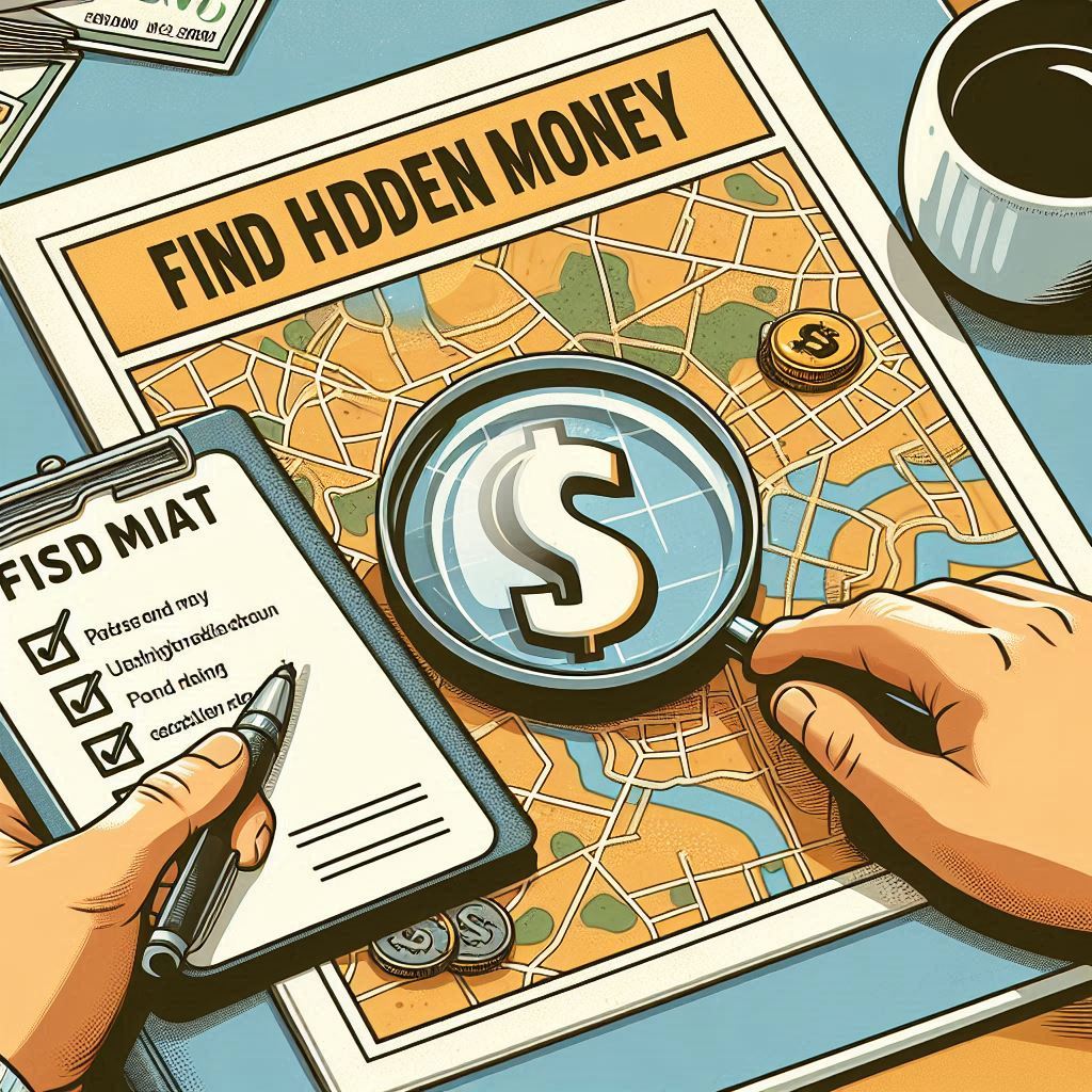 숨은 돈을 찾아가는 과정을 단계별로 시각화한 안내 지도