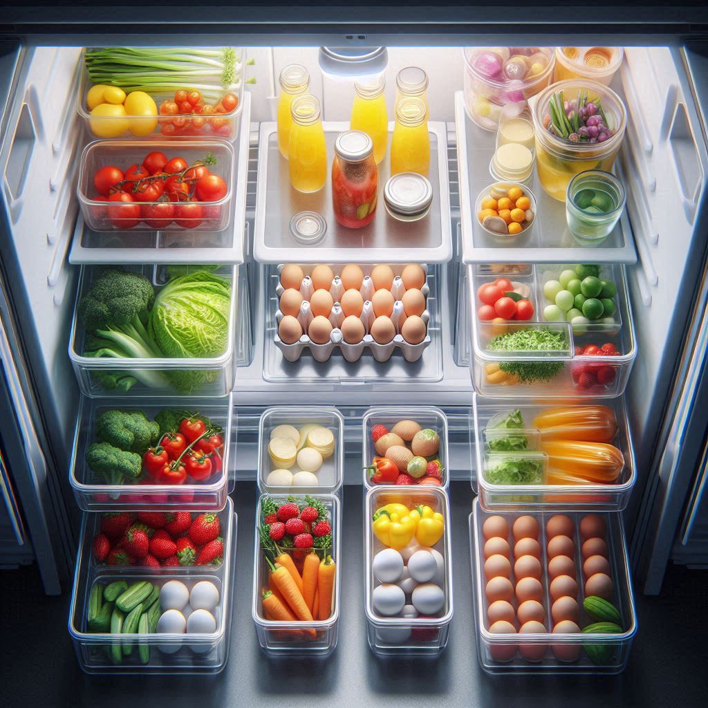 냉장고정리 꿀템으로 예쁘게 정리된 냉장고 내부