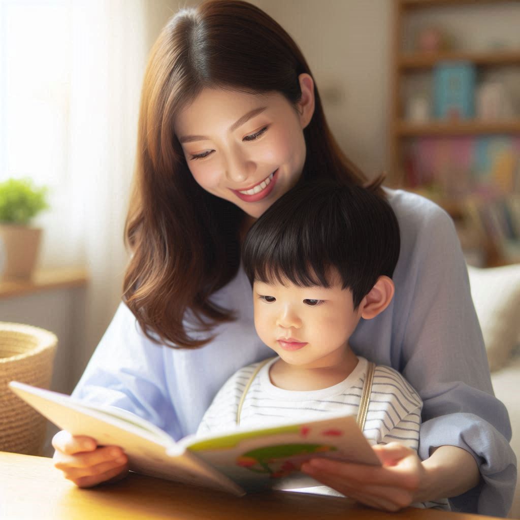 정부의 아이돌봄서비스 확대 발표로 인해 한시름 놓은 한국인 엄마가 아이와 함께 거실에서 즐거운 시간을 보내는 모습입니다. 아이돌봄 고민이 해결되어 편안하고 행복한 순간이 연출됩니다. 아이돌봄서비스 정부지원 확대를 통해 얻을 수 있는 긍정적인 변화를 담고 있습니다.